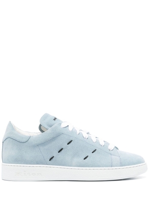 Kiton decorative-stitching suede sneakers - Blue