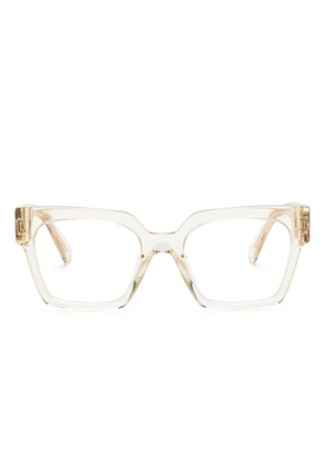 Miu Miu Eyewear transparent oversize-frame glasses - Yellow