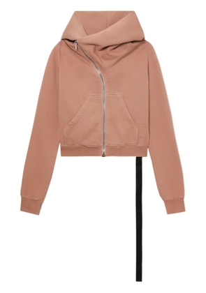 Rick Owens DRKSHDW asymmetric cotton zip hoodie - Pink