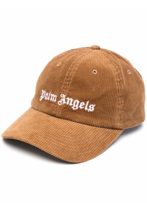 Palm Angels logo-embellished corduroy cap - Neutrals