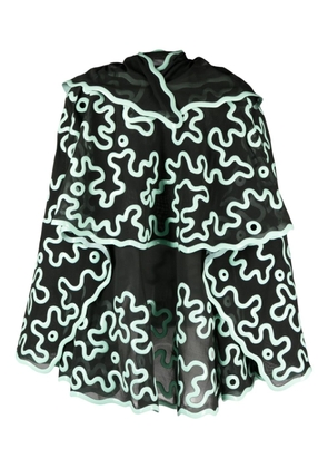 Bottega Veneta 3D-printed sheer cape-design blouse - Green