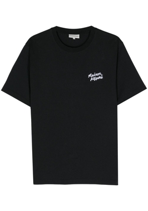 Maison Kitsuné logo-embroidered cotton T-shirt - Black