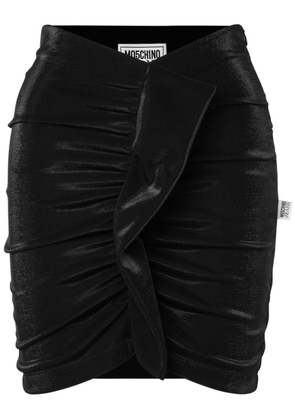 MOSCHINO JEANS asymmetric ruched miniskirt - Black