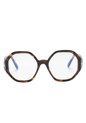 TOM FORD Eyewear geometric-frame glasses - Brown