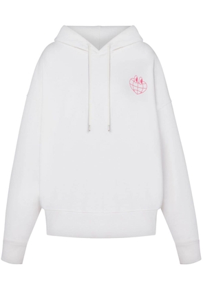MOSCHINO JEANS graphic-print cotton hoodie - White