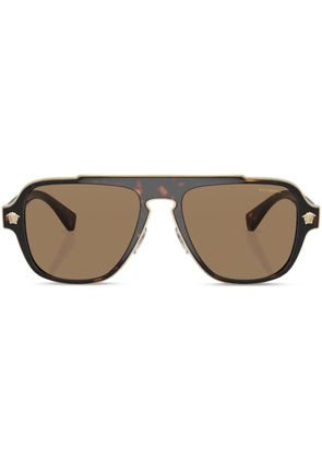 Versace Eyewear tortoiseshell-effect pilot-frame sunglasses - Green