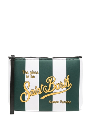 MC2 Saint Barth Aline striped wash bag - White