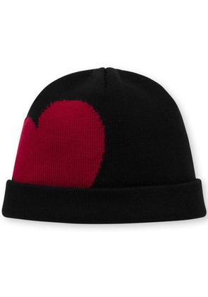 Moschino heart-motif intarsia-knit beanie - Black