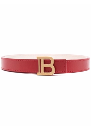 Balmain B logo-buckle leather belt - Red
