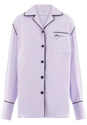 Ferragamo logo-embroidered pyjama shirt - Purple