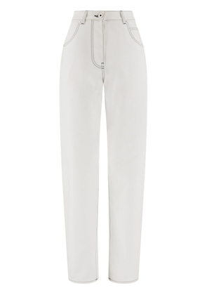 Ferragamo contrast-stitched wide-leg jeans - White