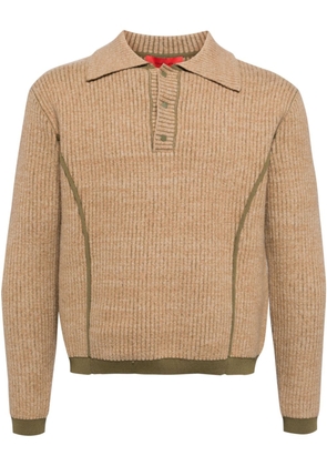 Eckhaus Latta ribbed-knit wool-blend jumper - Neutrals