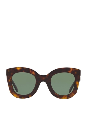 Celine Tortoiseshell Rectangular Sunglasses