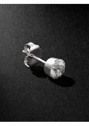 MARIA TASH - Invisible 5mm White Gold Diamond Single Earring - Men - Silver