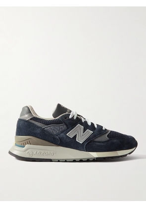 New Balance - MiUS 998 Leather and Mesh-Trimmed Suede Sneakers - Men - Blue - UK 6.5