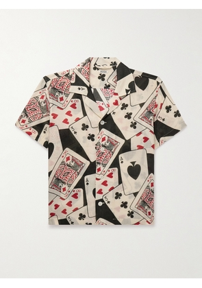 BODE - Ace of Spades Camp-Collar Printed Voile Shirt - Men - Neutrals - S