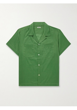 BODE - Camp-Collar Cotton-Voile Shirt - Men - Green - S