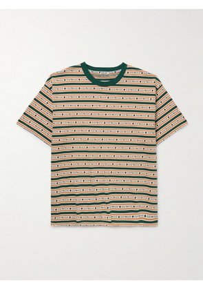 BODE - Scottie Striped Cotton-Jacquard T-Shirt - Men - Green - S