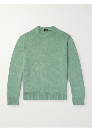 Zegna - Organic Cotton and Silk-Blend Sweater - Men - Green - IT 48