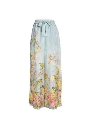Zimmermann Silk Floral Waverly Wide-Leg Trousers