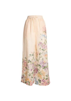 Zimmermann Linen Floral Halliday Relaxed Trousers