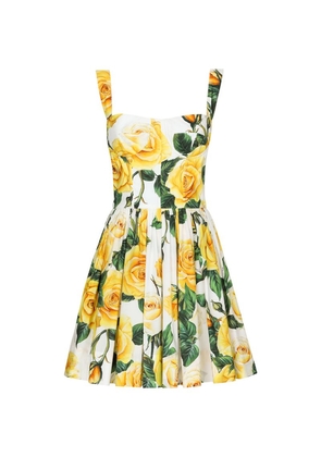 Dolce & Gabbana Cotton Floral Mini Dress