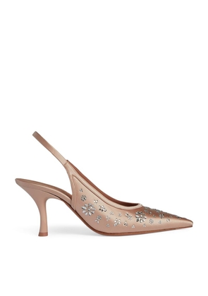 Malone Souliers X Tabitha Simmons Satin Embellished Cameron Pumps 70