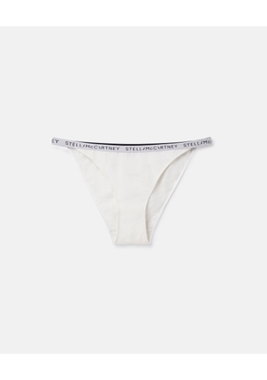 Stella McCartney - Logo Tape String Bikini Briefs, Woman, White, Size: S