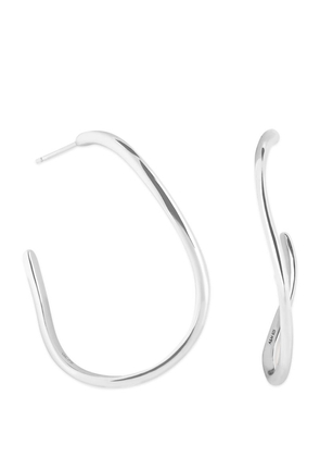 Astrid & Miyu Rhodium-Plated Silver Infinite Hoop Earrings