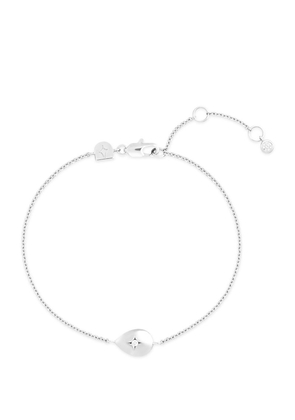 Astrid & Miyu Rhodium-Plated Silver And Cubic Zirconia Pear Pendant Bracelet