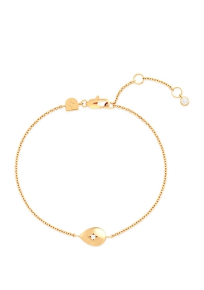 Astrid & Miyu Gold-Plated Silver And Cubic Zirconia Pear Pendant Bracelet