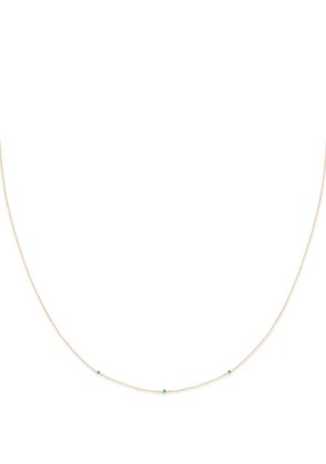 Astrid & Miyu Yellow Gold And Emerald Charm Necklace
