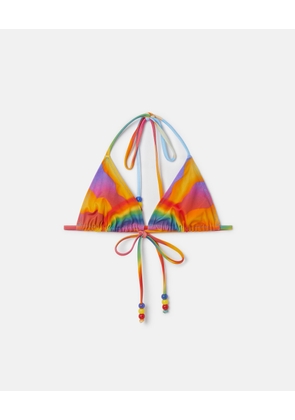 Stella McCartney - Smile Print Triangle Bikini Top, Woman, Multicolour, Size: S