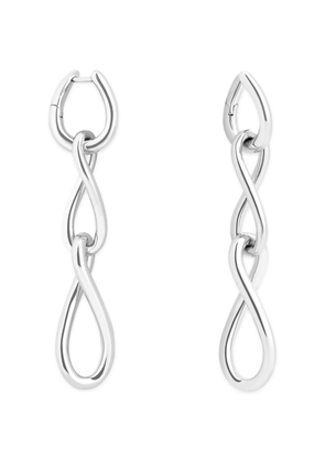 Astrid & Miyu Rhodium-Plated Silver Infinite Drop Earrings