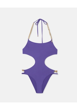 Stella McCartney - Falabella Cut-Out Swimsuit, Woman, Violet, Size: L