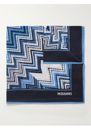 Missoni - Printed Striped Cotton-Voile Pocket Square - Men - Blue