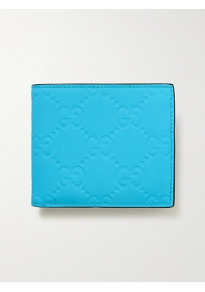 Gucci - Logo-Debossed Rubberised-Leather Billfold Wallet - Men - Blue