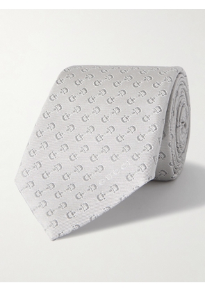 Gucci - 7cm Horsebit Silk-Jacquard Tie - Men - Neutrals