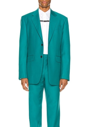 Givenchy Notch Lapel Oversize Jacket in Turquoise - Green. Size 46 (also in ).