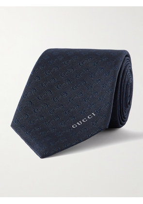 Gucci - 7cm Horsebit Silk-Jacquard Tie - Men - Blue