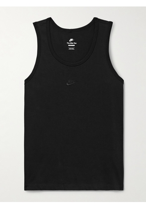 Nike - Premium Essentials Logo-Embroidered Cotton-Jersey Tank Top - Men - Black - XS
