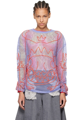 Charles Jeffrey LOVERBOY Blue Graphic Long Sleeve T-Shirt