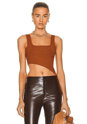 Zeynep Arcay Cutout Knit Bodysuit in Copper - Burnt Orange. Size 4 (also in 6).