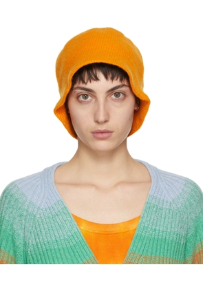 The Elder Statesman Orange Crochet Bucket Hat