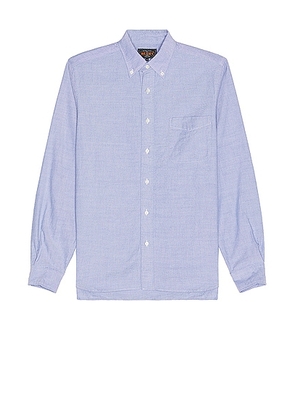 Beams Plus B.D Oxford in Blue - Blue. Size XL/1X (also in M).