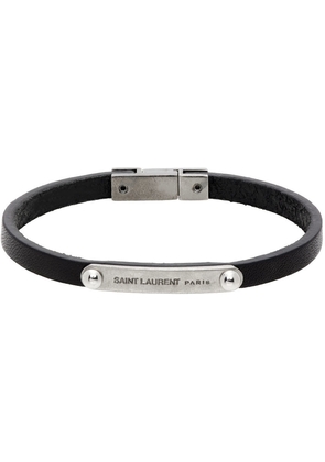 Saint Laurent Black Thin ID Bracelet