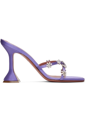 Amina Muaddi Purple Lily Heeled Sandals
