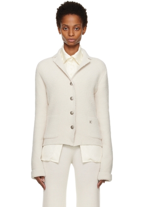 LOW CLASSIC Off-White Soft Collar Cardigan