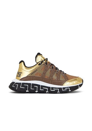 VERSACE Sneaker in Gold  Brown & Beige - Metallic Gold. Size 42 (also in 43).