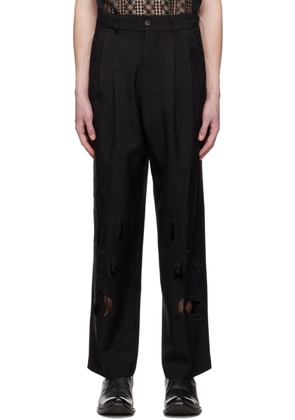 Feng Chen Wang Black Embroidered Trousers